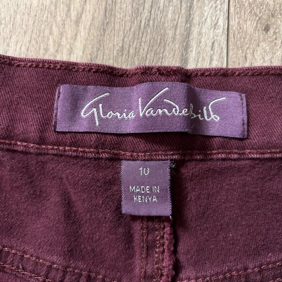 Gloria Vanderbilt Amanda Straight Leg Jeans Burgundy Womens 10 Short Normcore - Picture 8 of 16